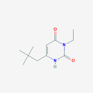 molecular formula C11H18N2O2 B1482574 6-(2,2-Dimethylpropyl)-3-ethyl-1,2,3,4-tetrahydropyrimidine-2,4-dione CAS No. 2098102-25-9