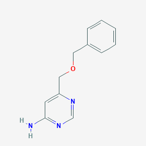 molecular formula C12H13N3O B1482582 6-[(苄氧基)甲基]嘧啶-4-胺 CAS No. 2098038-75-4