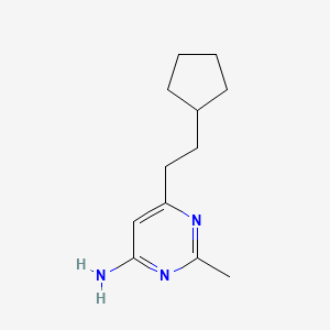 molecular formula C12H19N3 B1482583 6-(2-环戊基乙基)-2-甲基嘧啶-4-胺 CAS No. 2091714-21-3