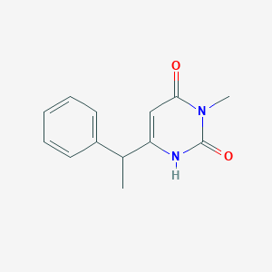 molecular formula C13H14N2O2 B1482586 3-Methyl-6-(1-phenylethyl)-1,2,3,4-tetrahydropyrimidine-2,4-dione CAS No. 2098073-85-7