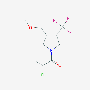molecular formula C10H15ClF3NO2 B1482595 2-Chloro-1-[3-(methoxymethyl)-4-(trifluoromethyl)pyrrolidin-1-yl]propan-1-one CAS No. 2098000-33-8