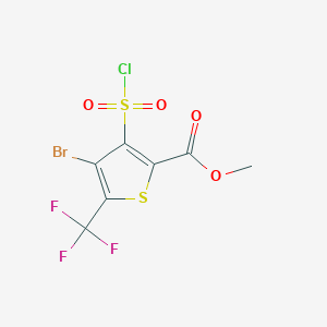 molecular formula C7H3BrClF3O4S2 B1482598 4-Bromo-3-chlorosulfonyl-5-trifluoromethyl-thiophene-2-carboxylic acid methyl ester CAS No. 1431555-20-2
