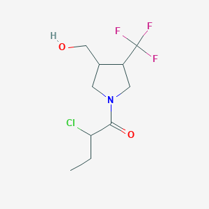 molecular formula C10H15ClF3NO2 B1482601 2-Chloro-1-[3-(hydroxymethyl)-4-(trifluoromethyl)pyrrolidin-1-yl]butan-1-one CAS No. 2098153-74-1