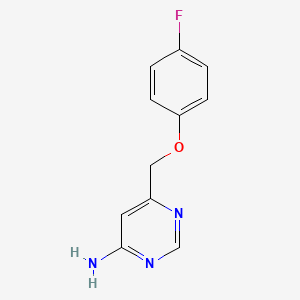 molecular formula C11H10FN3O B1482603 6-[(4-Fluorophenoxy)methyl]pyrimidin-4-amine CAS No. 2090975-26-9