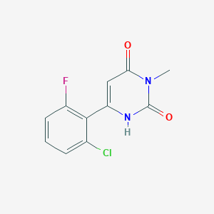 molecular formula C11H8ClFN2O2 B1482607 6-(2-Chloro-6-fluorophenyl)-3-methyl-1,2,3,4-tetrahydropyrimidine-2,4-dione CAS No. 2098073-01-7