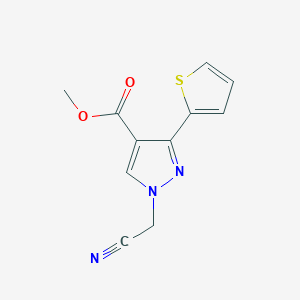 molecular formula C11H9N3O2S B1482616 methyl 1-(cyanomethyl)-3-(thiophen-2-yl)-1H-pyrazole-4-carboxylate CAS No. 2098082-61-0