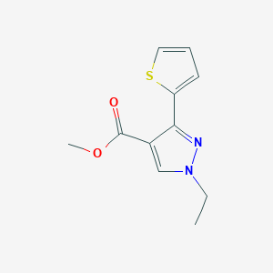 molecular formula C11H12N2O2S B1482626 methyl 1-ethyl-3-(thiophen-2-yl)-1H-pyrazole-4-carboxylate CAS No. 2098013-77-3