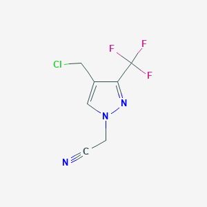 molecular formula C7H5ClF3N3 B1482639 2-(4-(chloromethyl)-3-(trifluoromethyl)-1H-pyrazol-1-yl)acetonitrile CAS No. 2091686-07-4