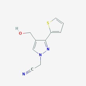 molecular formula C10H9N3OS B1482644 2-(4-(hydroxymethyl)-3-(thiophen-2-yl)-1H-pyrazol-1-yl)acetonitrile CAS No. 2092224-43-4