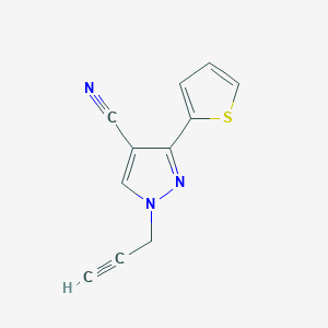 molecular formula C11H7N3S B1482647 1-(prop-2-yn-1-yl)-3-(thiophen-2-yl)-1H-pyrazole-4-carbonitrile CAS No. 2098137-80-3