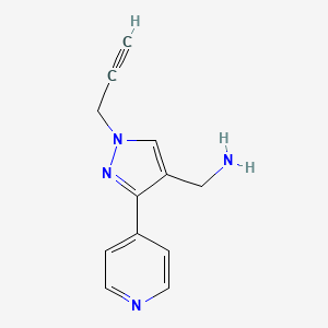 molecular formula C12H12N4 B1482650 (1-(prop-2-yn-1-yl)-3-(pyridin-4-yl)-1H-pyrazol-4-yl)methanamine CAS No. 2092094-15-8