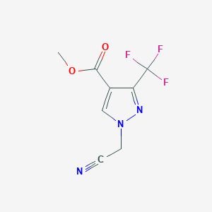 molecular formula C8H6F3N3O2 B1482651 methyl 1-(cyanomethyl)-3-(trifluoromethyl)-1H-pyrazole-4-carboxylate CAS No. 2098093-96-8
