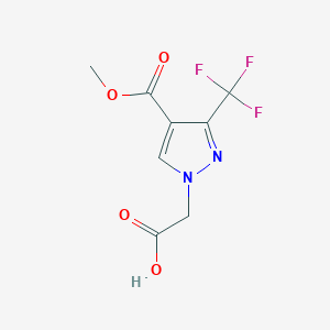 molecular formula C8H7F3N2O4 B1482652 2-(4-(methoxycarbonyl)-3-(trifluoromethyl)-1H-pyrazol-1-yl)acetic acid CAS No. 2098026-61-8