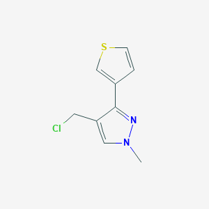 molecular formula C9H9ClN2S B1482660 4-(氯甲基)-1-甲基-3-(噻吩-3-基)-1H-吡唑 CAS No. 2091097-24-2