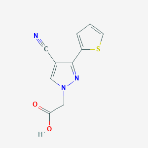 molecular formula C10H7N3O2S B1482669 2-(4-cyano-3-(thiophen-2-yl)-1H-pyrazol-1-yl)acetic acid CAS No. 2091123-06-5