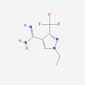molecular formula C7H9F3N4 B1482671 1-乙基-3-(三氟甲基)-1H-吡唑-4-甲酰胺 CAS No. 2098089-34-8