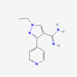 molecular formula C11H13N5 B1482673 1-ethyl-3-(pyridin-4-yl)-1H-pyrazole-4-carboximidamide CAS No. 2098137-93-8