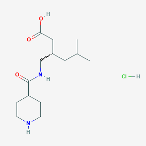 molecular formula C14H27ClN2O3 B1482676 (3S)-5-methyl-3-{[(piperidin-4-yl)formamido]methyl}hexanoic acid hydrochloride CAS No. 1909293-77-1