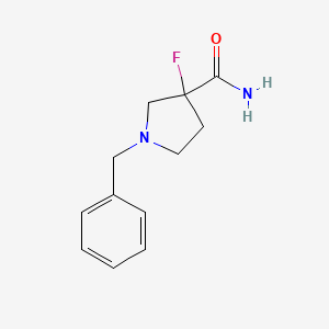 molecular formula C12H15FN2O B1482691 1-Benzyl-3-fluoropyrrolidine-3-carboxamide CAS No. 2098033-08-8