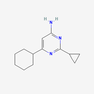 molecular formula C13H19N3 B1482692 6-环己基-2-环丙基嘧啶-4-胺 CAS No. 1412954-47-2