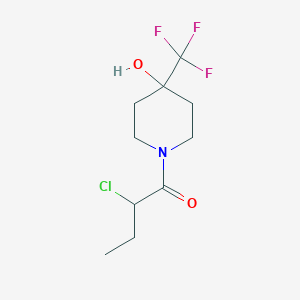 molecular formula C10H15ClF3NO2 B1482704 2-Chloro-1-[4-hydroxy-4-(trifluoromethyl)piperidin-1-yl]butan-1-one CAS No. 2098106-98-8