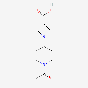 molecular formula C11H18N2O3 B1482705 1-(1-Acetylpiperidin-4-yl)azetidine-3-carboxylic acid CAS No. 1698316-54-9