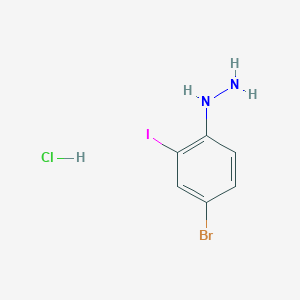 molecular formula C6H7BrClIN2 B1482710 Hydrazine, (4-bromo-2-iodophenyl)- CAS No. 29654-02-2