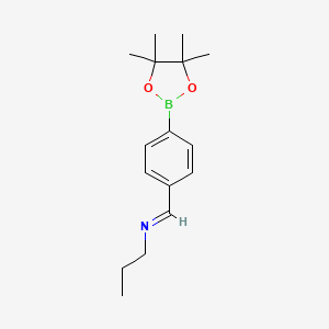 molecular formula C16H24BNO2 B1482711 (E)-N-(4-(4,4,5,5-四甲基-1,3,2-二氧杂硼环-2-基)亚苄基)丙-1-胺 CAS No. 871366-35-7