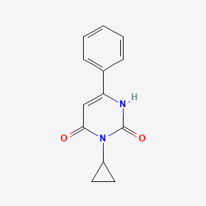 molecular formula C13H12N2O2 B1482720 3-环丙基-6-苯基-1,2,3,4-四氢嘧啶-2,4-二酮 CAS No. 2098036-09-8