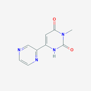 molecular formula C9H8N4O2 B1482726 3-Methyl-6-(pyrazin-2-yl)-1,2,3,4-tetrahydropyrimidine-2,4-dione CAS No. 2098141-63-8