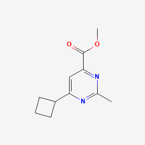 molecular formula C11H14N2O2 B1482734 Methyl 6-cyclobutyl-2-methylpyrimidine-4-carboxylate CAS No. 2098006-98-3