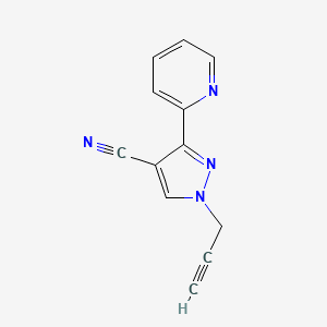 molecular formula C12H8N4 B1482745 1-(prop-2-yn-1-yl)-3-(pyridin-2-yl)-1H-pyrazole-4-carbonitrile CAS No. 2098143-63-4