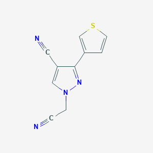 molecular formula C10H6N4S B1482748 1-(氰甲基)-3-(噻吩-3-基)-1H-吡唑-4-腈 CAS No. 2098018-59-6