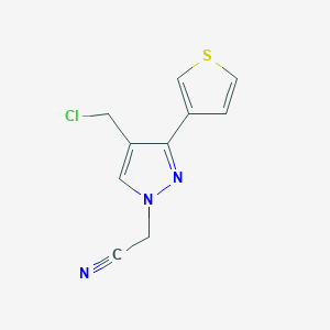 molecular formula C10H8ClN3S B1482752 2-(4-(氯甲基)-3-(噻吩-3-基)-1H-吡唑-1-基)乙腈 CAS No. 2090848-21-6