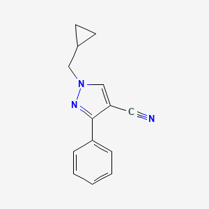 molecular formula C14H13N3 B1482753 1-(cyclopropylmethyl)-3-phenyl-1H-pyrazole-4-carbonitrile CAS No. 2098018-19-8