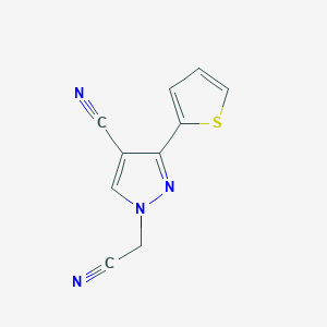 molecular formula C10H6N4S B1482754 1-(cyanomethyl)-3-(thiophen-2-yl)-1H-pyrazole-4-carbonitrile CAS No. 2098143-73-6
