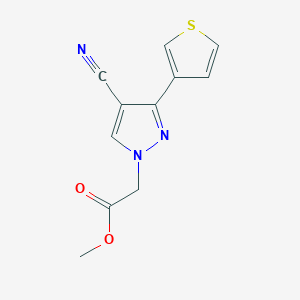 molecular formula C11H9N3O2S B1482755 methyl 2-(4-cyano-3-(thiophen-3-yl)-1H-pyrazol-1-yl)acetate CAS No. 2098083-01-1