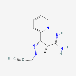 molecular formula C12H11N5 B1482757 1-(prop-2-yn-1-yl)-3-(pyridin-2-yl)-1H-pyrazole-4-carboximidamide CAS No. 2098137-81-4