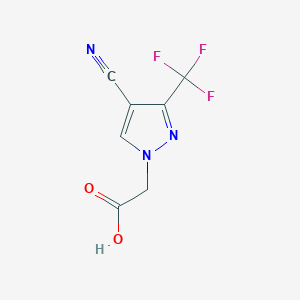 molecular formula C7H4F3N3O2 B1482766 2-(4-cyano-3-(trifluoromethyl)-1H-pyrazol-1-yl)acetic acid CAS No. 2090941-25-4