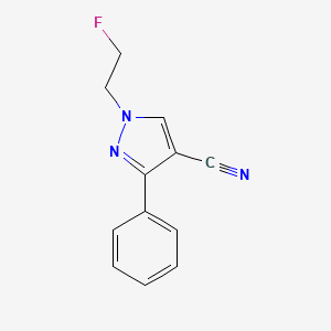 molecular formula C12H10FN3 B1482770 1-(2-fluoroethyl)-3-phenyl-1H-pyrazole-4-carbonitrile CAS No. 2098136-25-3