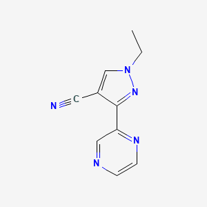 molecular formula C10H9N5 B1482771 1-ethyl-3-(pyrazin-2-yl)-1H-pyrazole-4-carbonitrile CAS No. 2098136-32-2