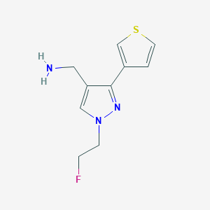 molecular formula C10H12FN3S B1482773 (1-(2-fluoroethyl)-3-(thiophen-3-yl)-1H-pyrazol-4-yl)methanamine CAS No. 2098077-77-9