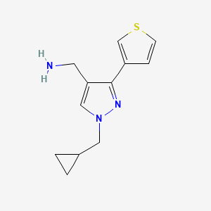 molecular formula C12H15N3S B1482774 (1-(环丙基甲基)-3-(噻吩-3-基)-1H-吡唑-4-基)甲胺 CAS No. 2098077-74-6