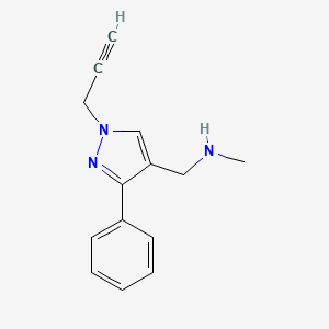 molecular formula C14H15N3 B1482775 N-methyl-1-(3-phenyl-1-(prop-2-yn-1-yl)-1H-pyrazol-4-yl)methanamine CAS No. 2098136-73-1