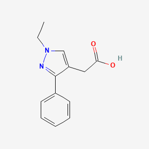 molecular formula C13H14N2O2 B1482777 2-(1-ethyl-3-phenyl-1H-pyrazol-4-yl)acetic acid CAS No. 2097973-33-4
