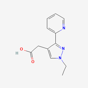 molecular formula C12H13N3O2 B1482778 2-(1-ethyl-3-(pyridin-2-yl)-1H-pyrazol-4-yl)acetic acid CAS No. 2098020-51-8