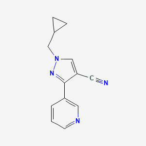 1-(cyclopropylmethyl)-3-(pyridin-3-yl)-1H-pyrazole-4-carbonitrile