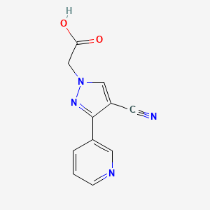 molecular formula C11H8N4O2 B1482787 2-(4-氰基-3-(吡啶-3-基)-1H-吡唑-1-基)乙酸 CAS No. 2098136-28-6