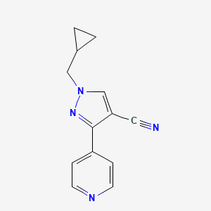 molecular formula C13H12N4 B1482788 1-(环丙基甲基)-3-(吡啶-4-基)-1H-吡唑-4-腈 CAS No. 2097971-12-3