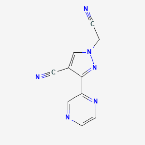 molecular formula C10H6N6 B1482789 1-(cyanomethyl)-3-(pyrazin-2-yl)-1H-pyrazole-4-carbonitrile CAS No. 2098018-50-7